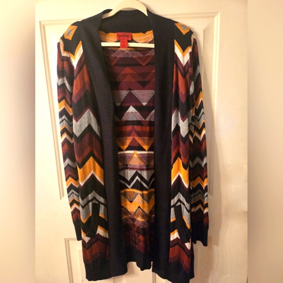 [Missoni for Target] Brown Black Chevron Open Front Cardigan Sweater M *flaw - Picture 4 of 7